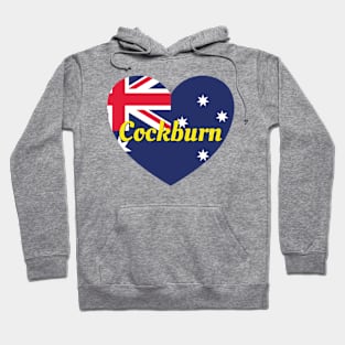 Cockburn WA Australia Australian Flag Heart Hoodie